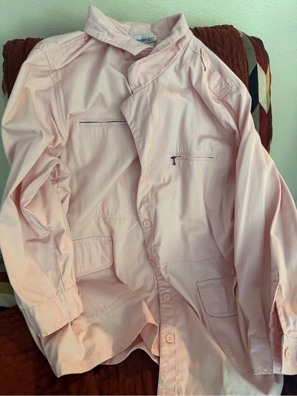 Denim 24/7 Light Pink Button-Down Shirt Jacket